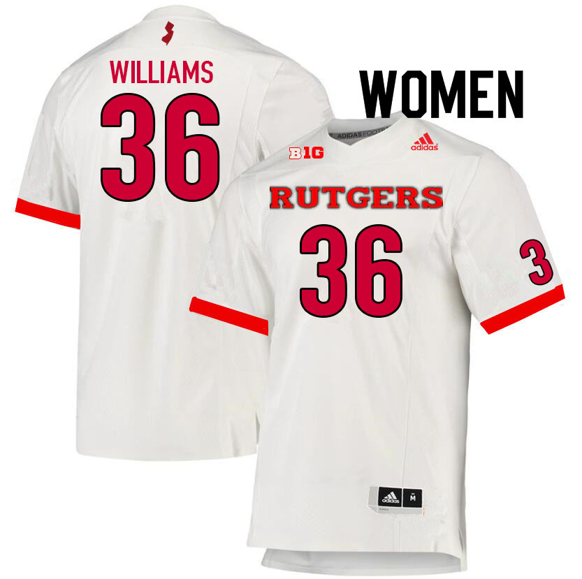 Women #36 Dominick Williams Rutgers Scarlet Knights College Football Jerseys Sale-White - Click Image to Close